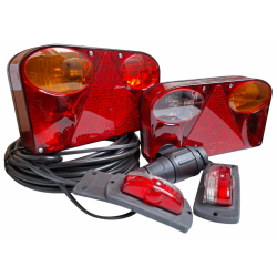 ZESTAW LAMP TYLNYCH + LAMPY OBRYSOWE BIAŁO-CZERWONE, WTYCZKA 13 pin