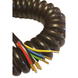 PRZEWÓD SPIRALNY 7-ŻYŁ 6x0,75+1x1 mm DŁUGOŚĆ 1,8-2m 7 PIN 12V-24V KABEL SPRĘŻYNOWY