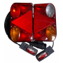 ZESTAW LAMP TYLNYCH + LAMPY OBRYSOWE BIAŁO-CZERWONE, WTYCZKA 13 pin