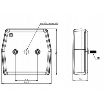 ZESTAW LAMP LED PRZYCZEP TRÓJKĄT ODBLASK 7 PIN