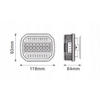 ZESTAW SWIATEŁ PRZYCZEP LAMPY LED WI-FI USB MAGNES BEZPZEWODOWE