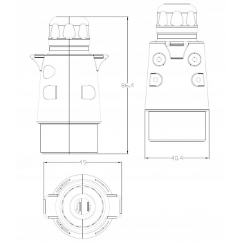 WTYCZKA GNIAZDA DO ŚWIATEŁ PRZYCZEPY ALUMINIOWA 7 PIN
