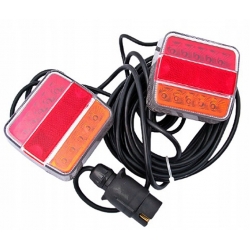ZESTAW LAMP ŚWIATEŁ LED DO PRZYCZEP NA MAGNES 7,5M 12/24V