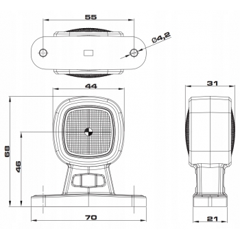KOMPLET LAMPA OBRYSOWA GABARYTOWA LED 12-24V x2SZT