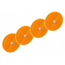 ZESTAW 4x ODBLASKI DO PRZYCZEPY ŻÓŁTE 60mm Z OTWOREM POD ŚRUBĘ ZESTAW 4x ODBLASKI DO PRZYCZEPY ŻÓŁTE 60mm Z OTWOREM POD ŚRUBĘ