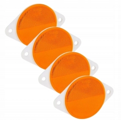 ZESTAW ODBLASKI x4 PRZYKRĘCANY ŻÓŁTY OKRĄGŁY 78 mm Z MOCOWANIEM POD ŚRUBY ZESTAW ODBLASKI x4 PRZYKRĘCANY ŻÓŁTY OKRĄGŁY 78 mm Z MOCOWANIEM POD ŚRUBY