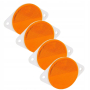 ZESTAW ODBLASKI x4 PRZYKRĘCANY  ŻÓŁTY OKRĄGŁY 78 mm Z MOCOWANIEM POD ŚRUBY