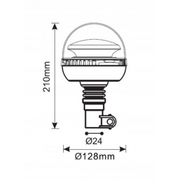 LAMPA BŁYSKOWA OSTRZEGAWCZA KOGUT LED TRZPIEŃ 24V