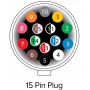 WTYCZKA 15 PIN biegunowa WTYK ADR 24V TIR NACZEPA