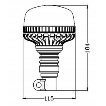 LAMPA BŁYSKOWA KOGUT 36 LED 12/24V + TRZPIEŃ TYP O