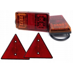 ZESTAW LAMPY TYLNE LED 12V 24 V + ODBLASK TRÓJKĄT
