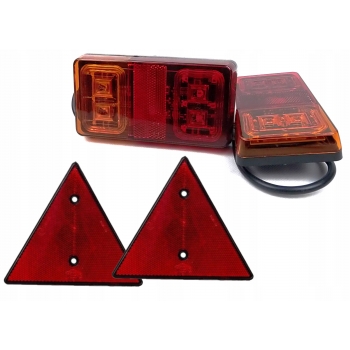 ZESTAW LAMPY TYLNE LED 12V 24 V + ODBLASK TRÓJKĄT