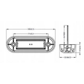 LAMPA OBRYSOWA ŻÓŁTA LEDOWA BOCZNA 12/24V 4xLED