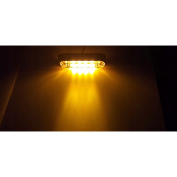 LAMPA OBRYSOWA ŻÓŁTA LEDOWA BOCZNA 12/24V 4xLED