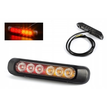 LAMPA TYLNA UNIWERSALNA DO PRZYCZEPKI DIODOWA LED 3-FUNKCYJNA 12-24V WĄSKA