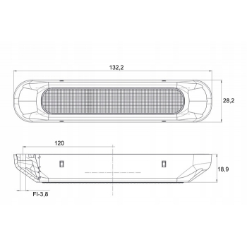 LAMPA TYLNA UNIWERSALNA DO PRZYCZEPKI DIODOWA LED 3-FUNKCYJNA 12-24V WĄSKA