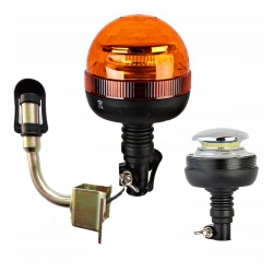 LAMPA BŁYSKOWA KOGUT 45 LED 12/24V FLEX + TRZPIEŃ TYP O MOCOWANIE LAMPY
