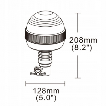 LAMPA OSTRZEGAWCZA KOGUT LED NA TRZPIEŃ FLEX błyskowa 4 TRYBY PRACY BŁYSKI