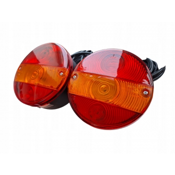 GOTOWY ZESTAW LAMP SWIATEŁ LAMPY TYLNE OKRĄGŁE DO PRZYCZEP NACZEP