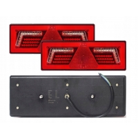ZESTAW LAMPY TYLNE LED Z REZYSTOREM LEWA PRAWA DO PRZYCZEP LAWET TIR 12-24V