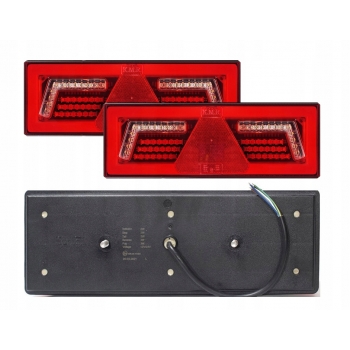 ZESTAW LAMPY TYLNE LED Z REZYSTOREM LEWA PRAWA DO PRZYCZEP LAWET TIR 12-24V