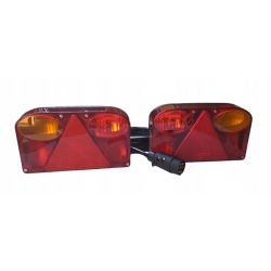 GOTOWY ZESTAW LAMP ŚWIATŁA LAMPY DO PRZYCZEP 7 PIN PRZEWÓD 4,5 METRY
