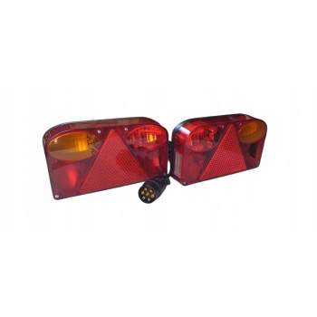 GOTOWY ZESTAW LAMP ŚWIATŁA LAMPY DO PRZYCZEP 7 PIN PRZEWÓD 4,5 METRY