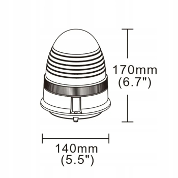 LAMPA BŁYSKOWA 24 LED KOGUT Magnes przyssawka PRZEWÓD SPIRALNY WTYCZKA 4 błyski