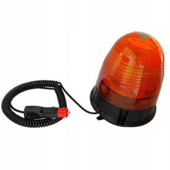 LAMPA BŁYSKOWA 24 LED KOGUT Magnes przyssawka PRZEWÓD SPIRALNY WTYCZKA 4 błyski