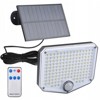 LAMPA SOLARNA LED ZEWNĘTRZNA ULICZNA OGRODOWA CZUJNIK RUCHU ZMIERZCHU PILOT