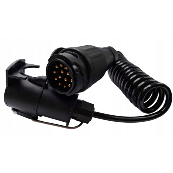 PRZEDŁUŻACZ ADAPTER 13-7 PIN KABEL SPIRALNY 1,5m 7żył WTYK GNIAZDO