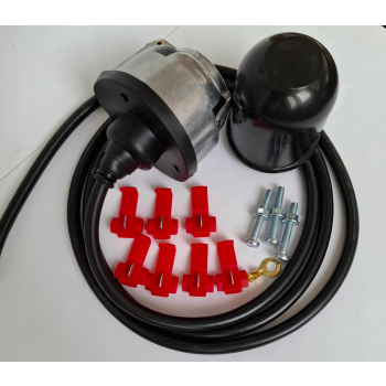 ZESTAW WIĄZKA 7 pin ALU ELEKTR INSTALACJA UNIWERSALNA GNIAZDO +OSŁONKA KULI