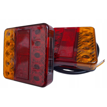 LAMPY TYLNE 14xLED ŚWIATŁA DO PRZYCZEPY 12V PODŚWIETLENIE TABLICY ODBLASK