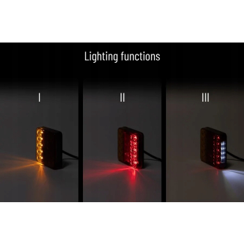x2 LAMPY PRZYCZEP TYLNE 14 LED ŚWIATŁA 12V 4-FUNKCYJNA MAŁA TABLICA ODBLASK