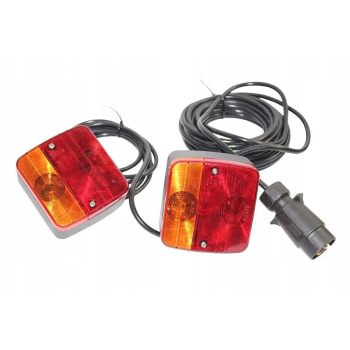 ZESTAW LAMP NA TYŁ DO PRZYCZEP ŚWIATŁA TYLNE WTYCZKA 7 PIN PRZEWÓD 5M