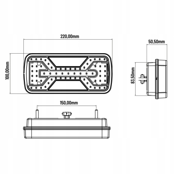 x2 LAMPA TYLNA diod LED przyczep LEWA PRAWA IP67 REZYSTOR GNIAZDO BAJONET