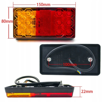 x2 LAMPA TYLNA LED 12V + PODSWIETLENIE TABLICY LAMPY DO PRZYCZEP UNIWERSALNA