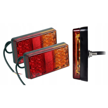 x2 LAMPA TYLNA LED 12V + PODSWIETLENIE TABLICY LAMPY DO PRZYCZEP UNIWERSALNA