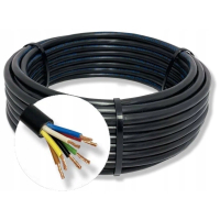 PRZEWÓD ELEKTRYCZNY SAMOCHODOWY KABEL 7-żyłowy YLY-S 6x0,6+1x1 mm CZARNY