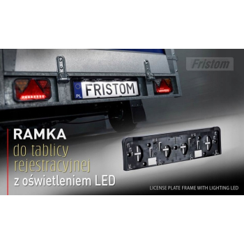 RAMKA TABLICY REJESTRACYJNEJ OŚWIETLENIE LAMPA LED laweta samochód przyczep