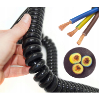 KABEL PRZEWÓD SPIRALNY 3-ŻYŁOWY OMY 3x1,5 PRĄDOWY SPIRALA 500 mm Rozciągany