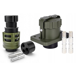 GNIAZDO + WTYCZKA NATO 2-PIN METALOWE ZACISKANE SKRĘCANE 24V 135A