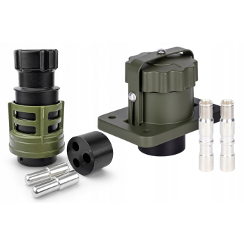 GNIAZDO + WTYCZKA NATO 2-PIN METALOWE ZACISKANE SKRĘCANE 24V 135A