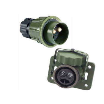 GNIAZDO + WTYCZKA NATO 2-PIN METALOWE ZACISKANE SKRĘCANE 24V 135A