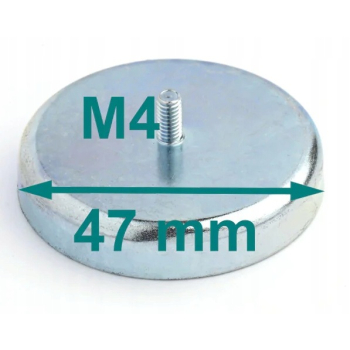 MAGNES 47 mm W OBUDOWIE UCHWYT z gwintowanym trzpieniem M4 FERRYTOWY