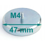 MAGNES 47 mm W OBUDOWIE UCHWYT z gwintowanym trzpieniem M4 FERRYTOWY